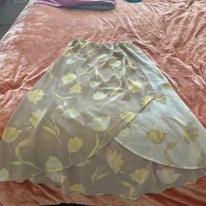Wrap around floral flowy skirt